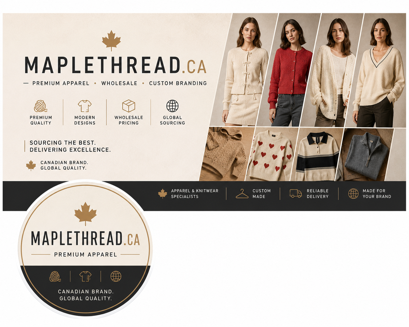 MapleThreadBD apparel collection for Canadian wholesale customers
